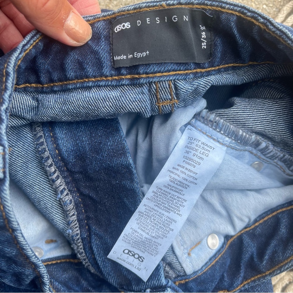 ASOS Design High Waisted Jeans Size 25 Tall - Picture 4 of 6